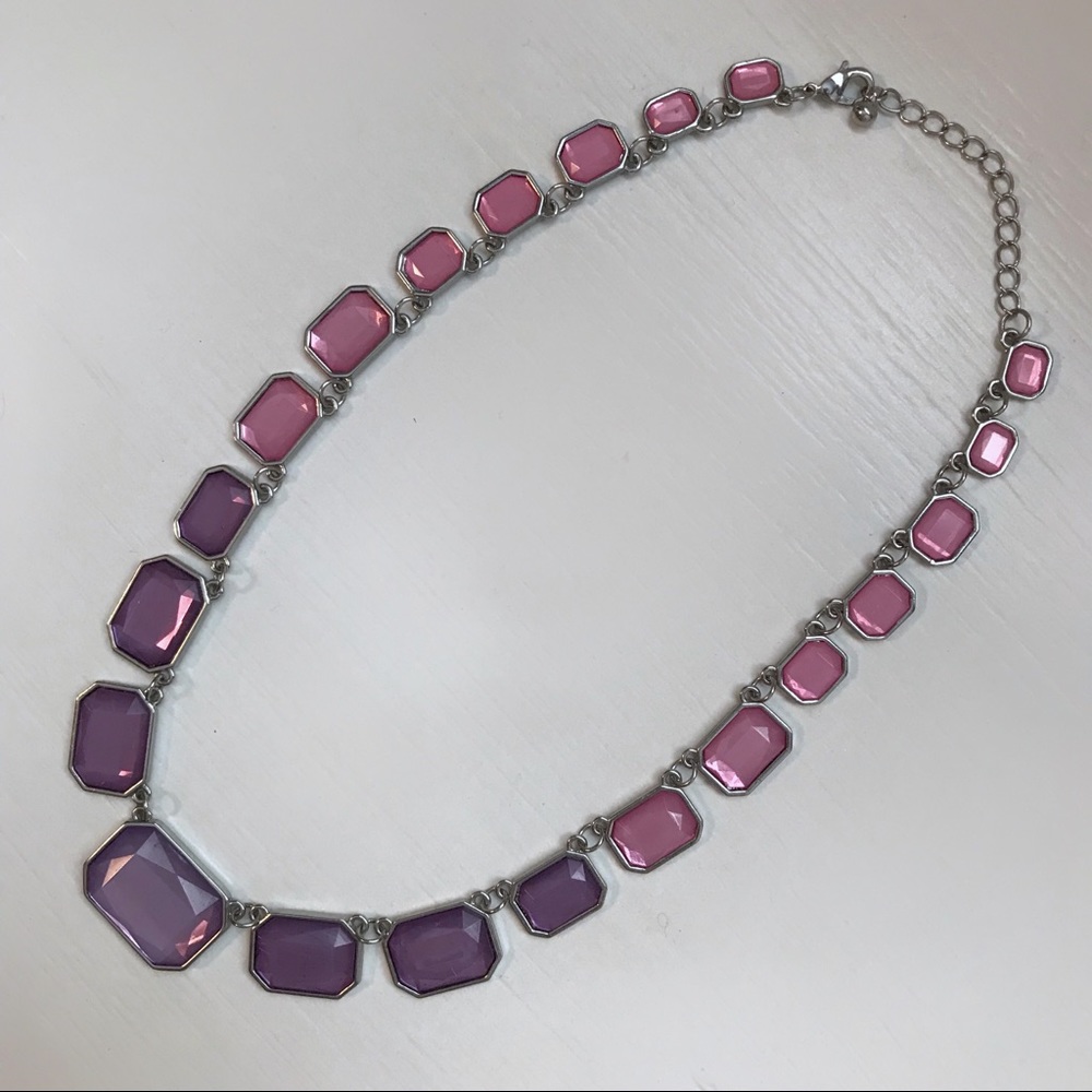 LOFT purple and pink statement necklace